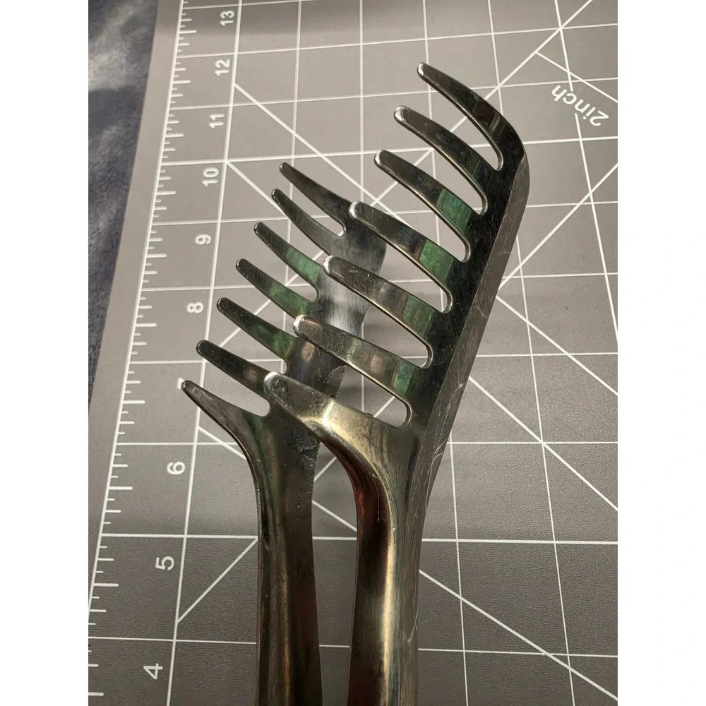 Ideale Vintage Stainless Steel Pasta Tongs Claw Spaghetti Server 8 Inch